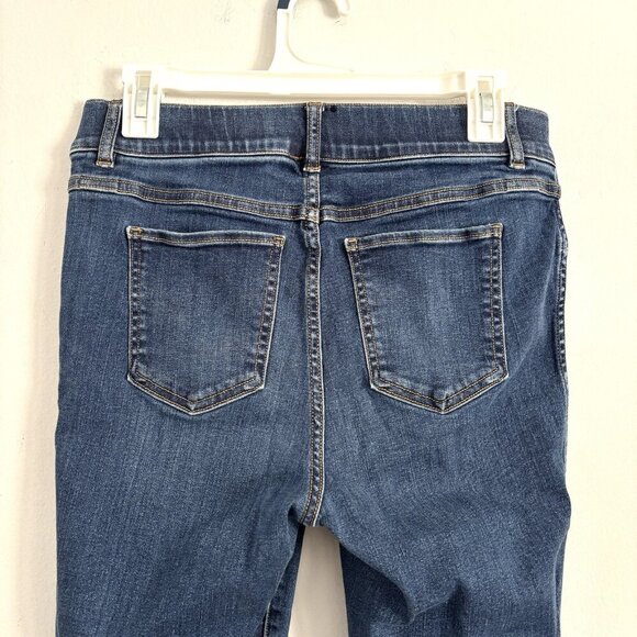 Spanx Blue Pull-On Ankle Skinny Jeans Elastic Band Women’s Size Large Leggings - Picture 7 of 8